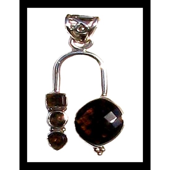 Indian silver Jewelry - Creation Smoky Quartz Pendant,Silver pandents and stones