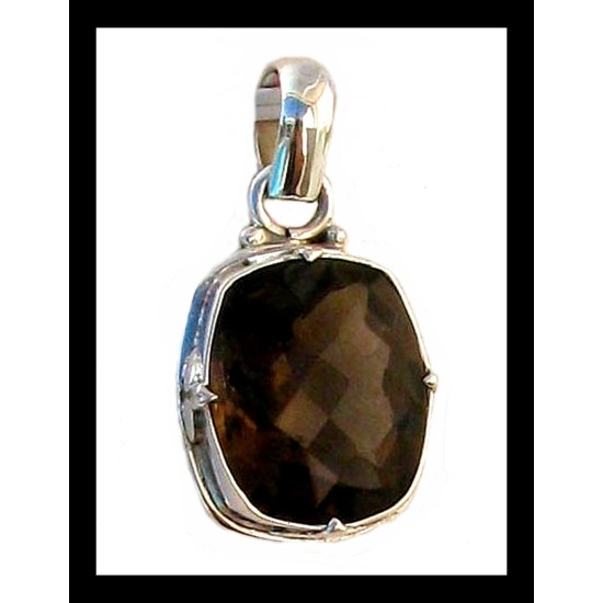 Indian silver jewellery - Indian Smoky Quartz Pendant,Indian Pendants