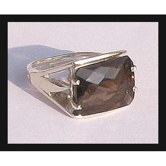 Indian silver jewellery - Indian Smoky Quartz Ring,Indian Rings