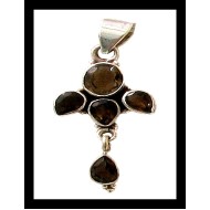 Bijoux Quartz Fumé - Pendentif indien - Bijoux Inde