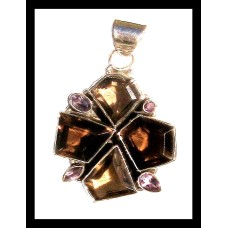 Bijoux Quartz Fumé - Pendentif indien - Bijoux Inde Bijoux Quartz Fumé - Pendentif indien - Bijoux Inde