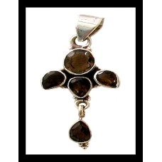 Bijoux Quartz Fumé - Pendentif indien - Bijoux Inde Bijoux Quartz Fumé - Pendentif indien - Bijoux Inde