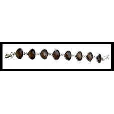 Bracelet indien argent Quartz Fumé - Bijoux indiens Bracelet indien argent Quartz Fumé - Bijoux indiens
