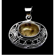 Rutile Quartz Silver Pendant - Indian Pendant - India Jewelry