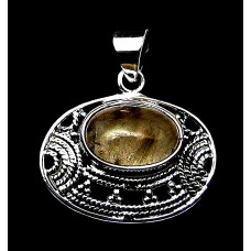 Pendentif argent Quartz Rutile - Pendentif indien - Bijoux Inde Pendentif argent Quartz Rutile - Pendentif indien - Bijoux Inde