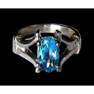 Bague indienne argent et Topaze - Bijoux indiens