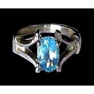 Bague indienne argent et Topaze - Bijoux indiens