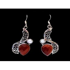 Bijoux indiens - Boucles d'Oreilles indiennes pierre de sable Bijoux indiens - Boucles d'Oreilles indiennes pierre de sable