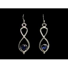 Bijoux indiens - Boucles d'Oreilles indiennes Saphir d’eau Bijoux indiens - Boucles d'Oreilles indiennes Saphir d’eau