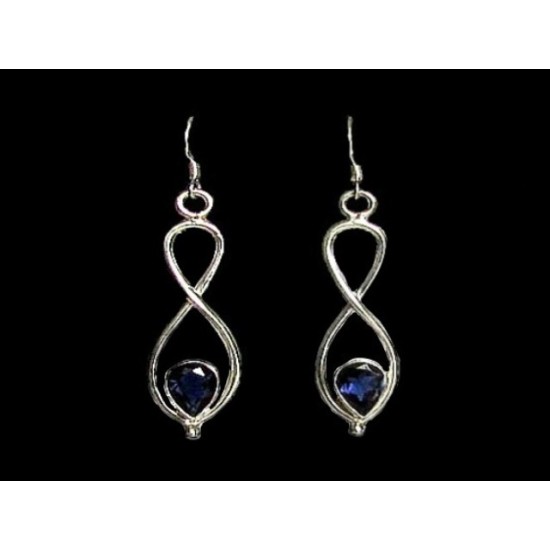 Indian silver jewellery - Earrings Water sapphire Indian,Indian Earrings