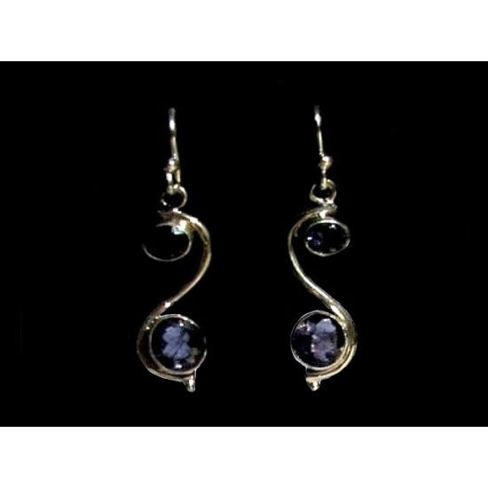 India jewelry - Indian Water Sapphire Earrings, Indian Earrings