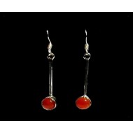 Indian silver jewellery - Earrings Cornelian Indian