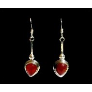 Indian silver jewellery - Earrings Cornelian Indian