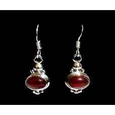 Bijoux indiens argent - Boucles d'Oreilles indiennes Cornaline Bijoux indiens argent - Boucles d'Oreilles indiennes Cornaline
