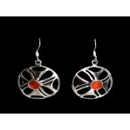 Indian silver jewellery - Earrings Carnelian Indian
