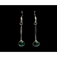 Indian silver jewellery - Earrings Malachite Indian