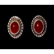 Indian silver jewellery - Earrings Cornelian Indian