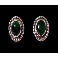 Bijoux indiens argent - Boucles d'Oreilles indiennes Malachite Bijoux indiens argent - Boucles d'Oreilles indiennes Malachite