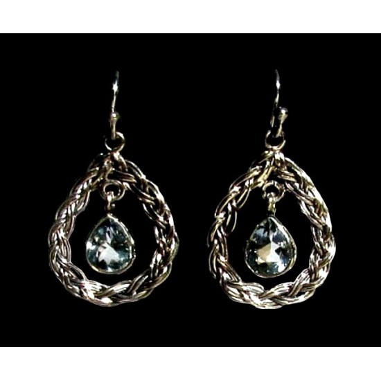 Indian silver jewellery - Indian Topaz Earrings,Indian Earrings