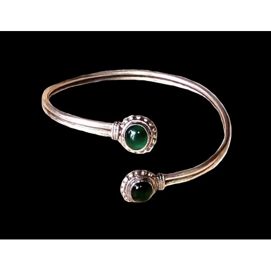 Bijoux indiens argent - Bracelet indien onyx verte,Bracelets indiens