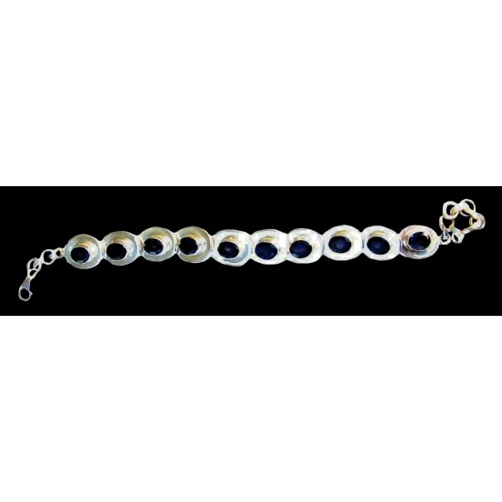 Indian silver jewellery - Indian Iolite (Water Sapphire) Bracelet,Indian Bracelets