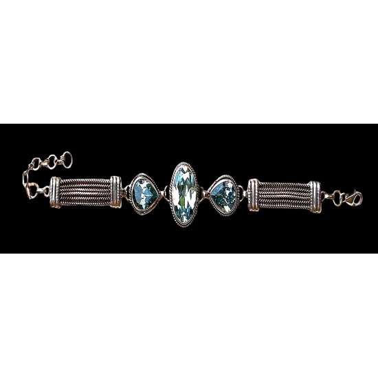 Indian silver jewellery - Indian Topaz Bracelet,Indian Bracelets