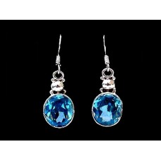 Boucles d'Oreilles indiennes argent Topaze - Bijoux indiens Boucles d'Oreilles indiennes argent Topaze - Bijoux indiens