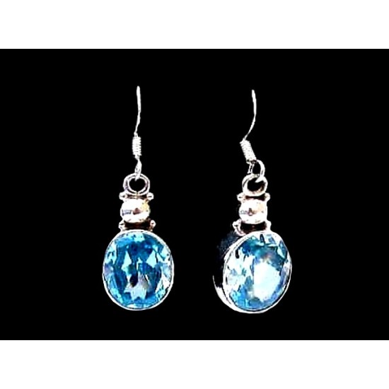 Indian silver jewellery - Indian Topaz Earrings,Indian Earrings