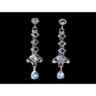 Boucles d'Oreilles indiennes argent Topaze - Bijoux indiens