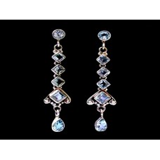 Boucles d'Oreilles indiennes argent Topaze - Bijoux indiens Boucles d'Oreilles indiennes argent Topaze - Bijoux indiens