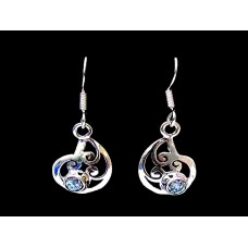 Boucles d'Oreilles indiennes argent Topaze - Bijoux indiens Boucles d'Oreilles indiennes argent Topaze - Bijoux indiens
