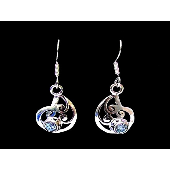 Boucles d Oreilles indiennes argent Topaze - Bijoux indiens,Boucles d Oreilles indiennes