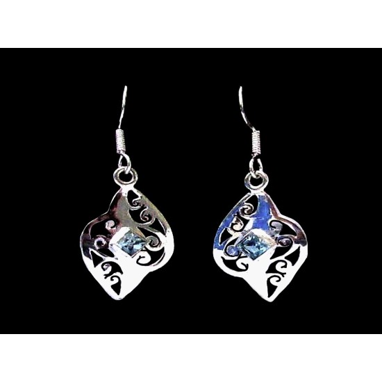 Indian silver jewellery - Indian Topaz Earrings,Indian Earrings