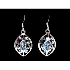 Boucles d'Oreilles indiennes argent Topaze - Bijoux indiens Boucles d'Oreilles indiennes argent Topaze - Bijoux indiens