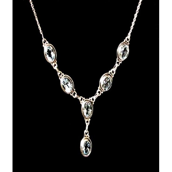 Topaz Indian silver necklace - Indian Jewelry