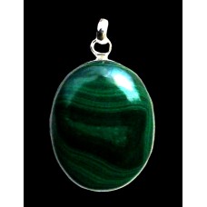 Bijoux indiens argent - Pendentif indien Malachite Bijoux indiens argent - Pendentif indien Malachite