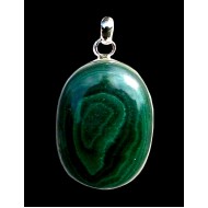 Bijoux indiens argent - Pendentif indien Malachite