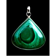 Bijoux indiens argent - Pendentif indien Malachite