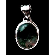 Indian silver jewellery - Indian Moss Agate Pendant