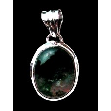 Bijoux indiens argent - Pendentif indien Agate Mousse Bijoux indiens argent - Pendentif indien Agate Mousse