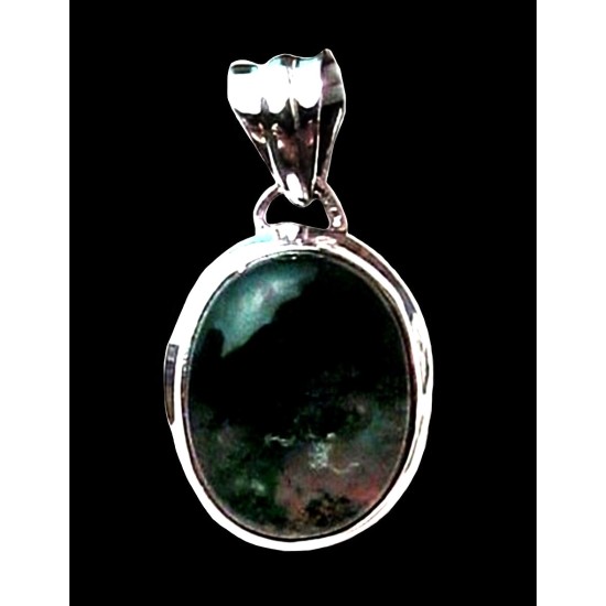 Indian silver jewellery - Indian Moss Agate Pendant,Indian Pendants