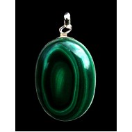 Bijoux indiens argent - Pendentif indien Malachite