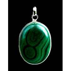 Bijoux indiens argent - Pendentif indien Malachite Bijoux indiens argent - Pendentif indien Malachite