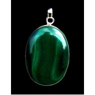 Bijoux indiens argent - Pendentif indien Malachite