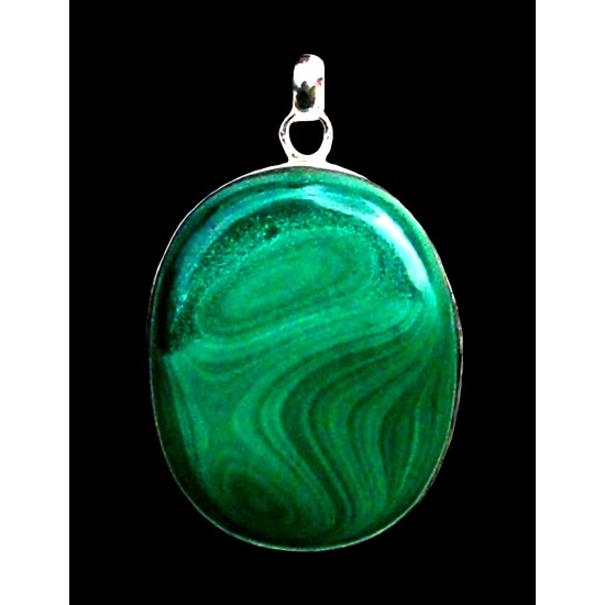 Bijoux indiens argent - Pendentif indien Malachite,Pendentifs indiens