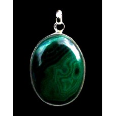 Bijoux indiens argent - Pendentif indien Malachite Bijoux indiens argent - Pendentif indien Malachite