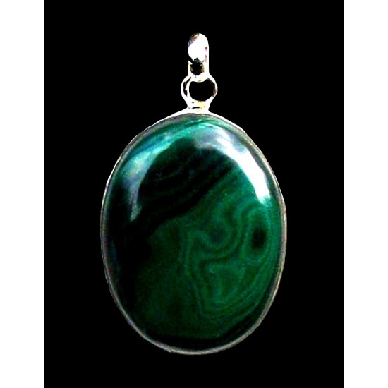 Bijoux indiens argent - Pendentif indien Malachite,Pendentifs indiens