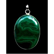 Bijoux indiens argent - Pendentif indien Malachite