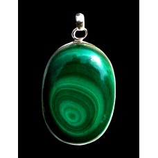 Bijoux indiens argent - Pendentif indien Malachite Bijoux indiens argent - Pendentif indien Malachite