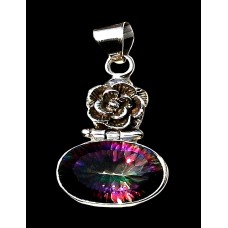 Bijoux indiens argent - Pendentif indien Mystic Topaz Bijoux indiens argent - Pendentif indien Mystic Topaz